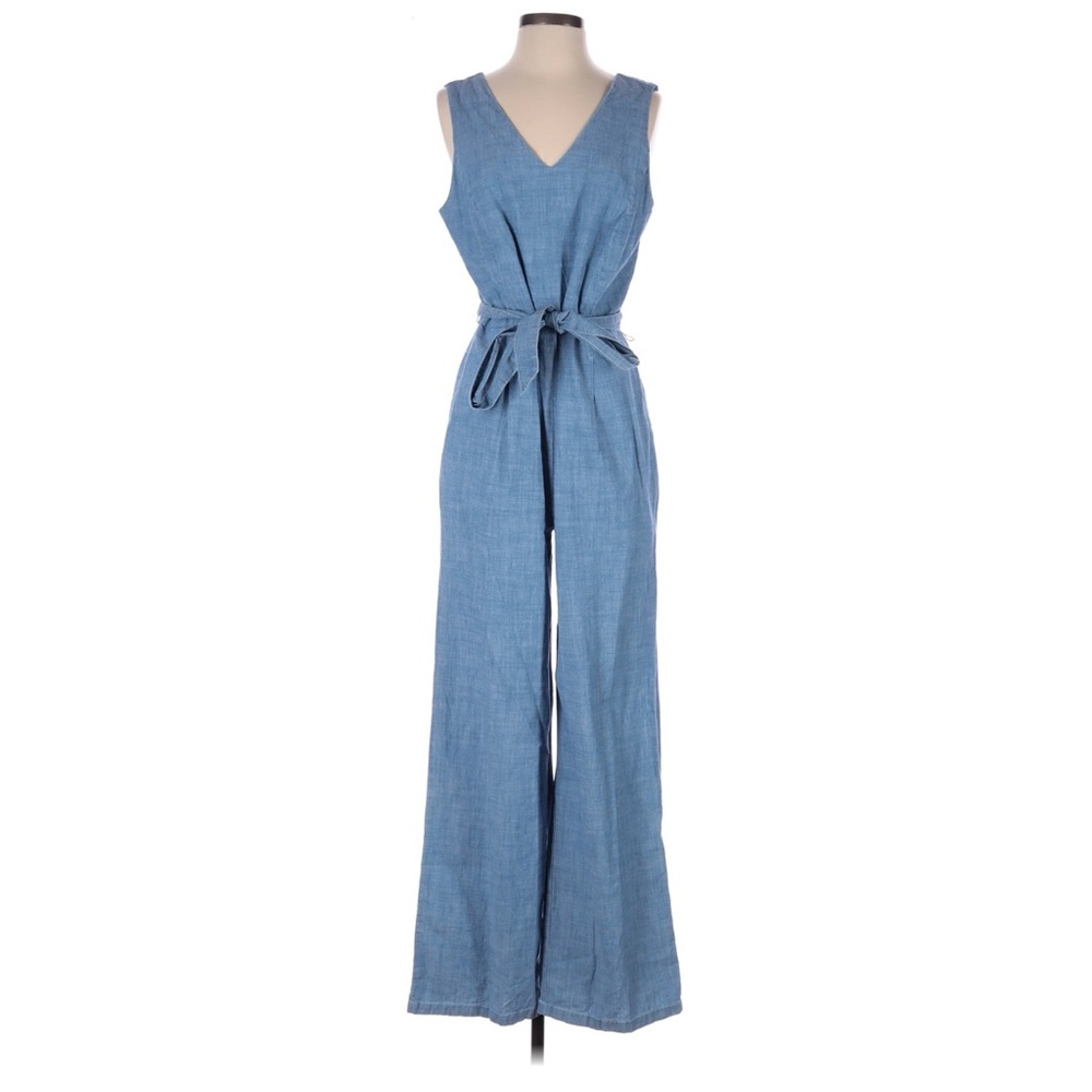 J. McLaughlin Melanie Chambray Sleeveless Jumpsuit - Sz 6 - Like New